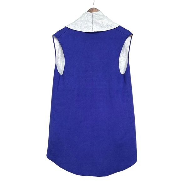 Chico's Open Front Circle Sleeveless Cardigan Sweater Blue Tight Knit - Picture 2 of 10